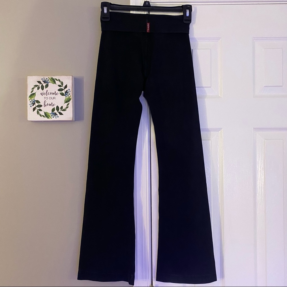 Hardtail Black Fold Over Boot Cut Yoga Pants